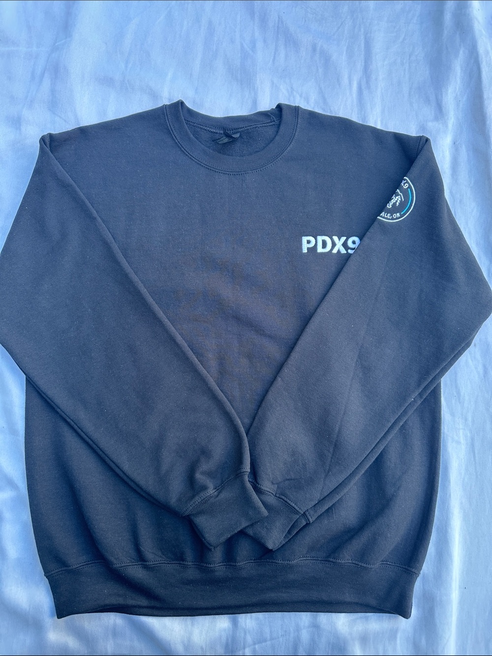 Gildan Black Crewneck Sweatshirt with PDX9 Chest Print